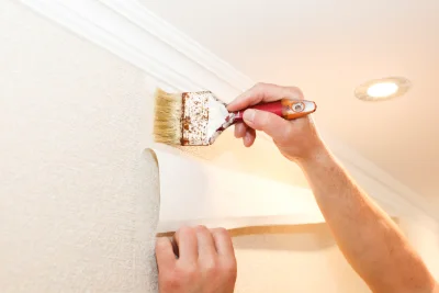 Pose de papier peint à Dung — revêtements muraux et toiles de verre